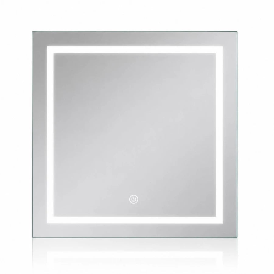 Espelho com Led Touch com Botão em 3 Cores - Quadrado 50x50cm