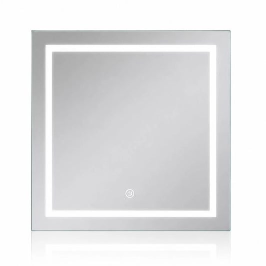 Espelho com Led Touch com Botão em 3 Cores - Quadrado 50x50cm