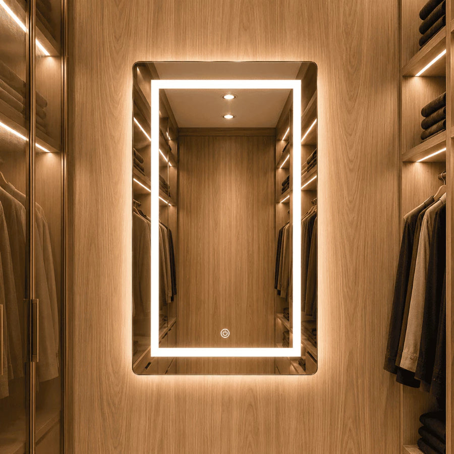Espelho com Led Touch com Botão em 3 Cores - Retangular 50x80cm