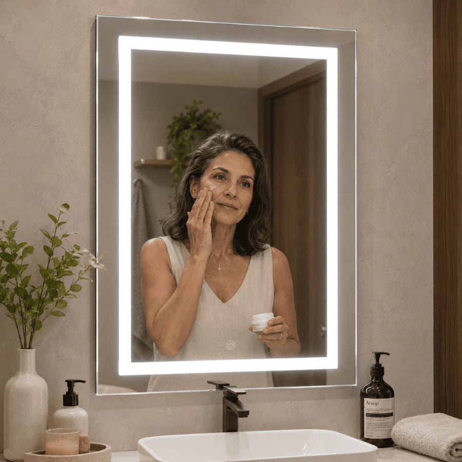 Espelho com Led Touch com Botão em 3 Cores - Retangular 50x80cm
