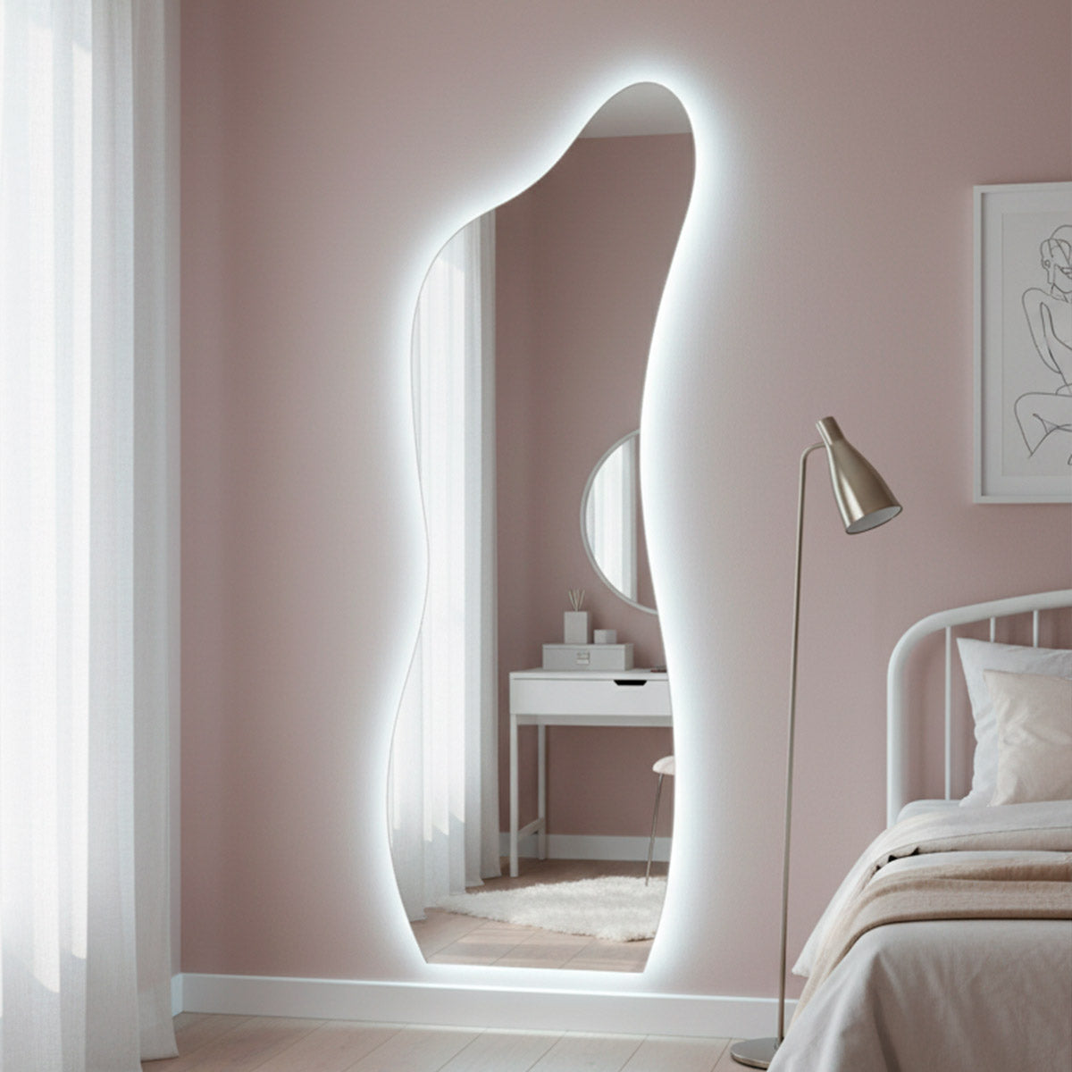 Espelho com Led Mod. Curves - 150x50cm