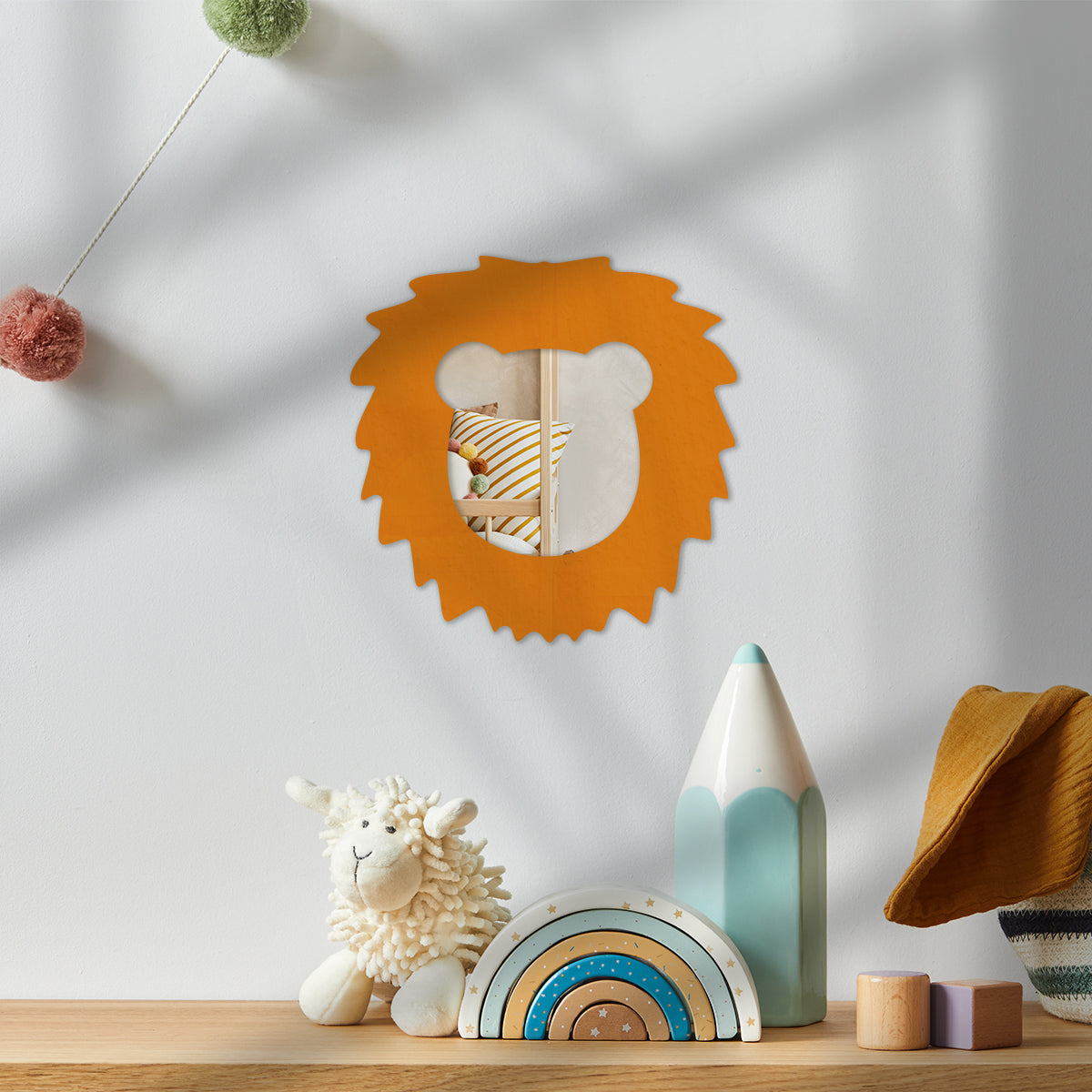 Espelho Decorativo Infantil 25x25cm - Cores e Formatos Criativos