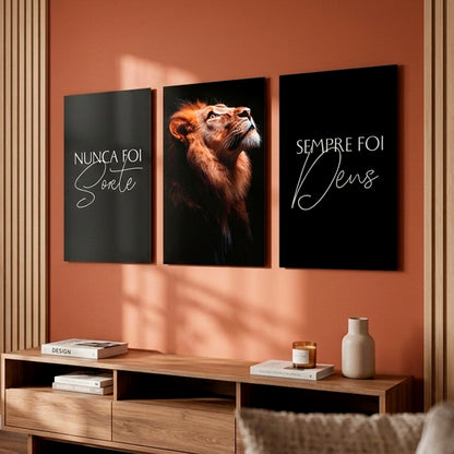 Trio de Quadros Decorativos em MDF para Sala e Quarto Kit 60x40cm
