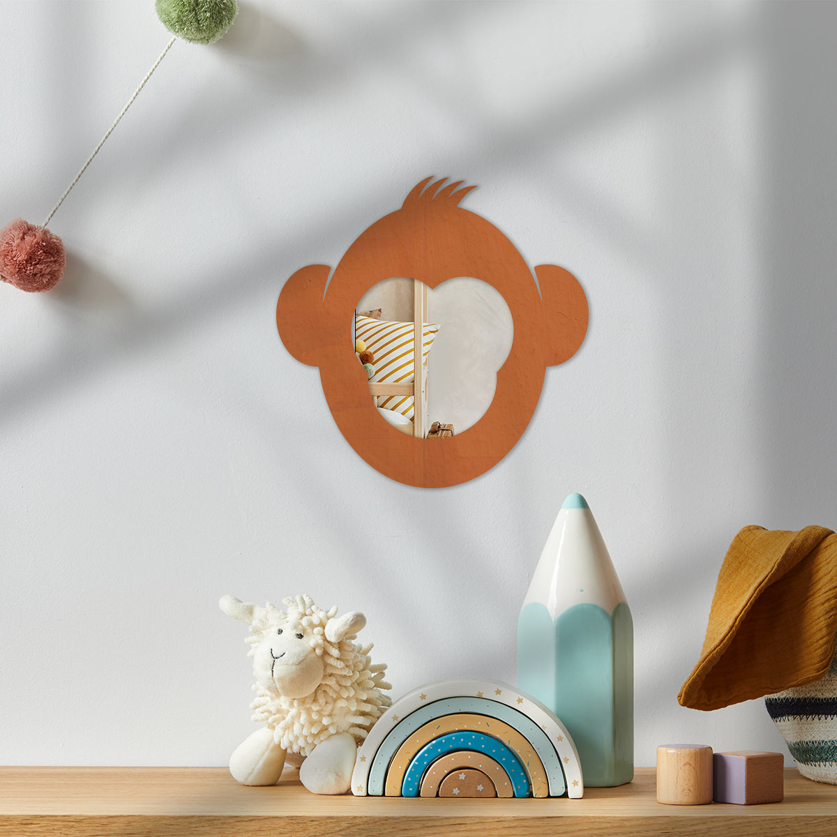 Espelho Decorativo Infantil 25x25cm - Cores e Formatos Criativos
