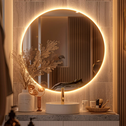 Espelho com Led Redondo Decorativo - Todos os Tamanhos