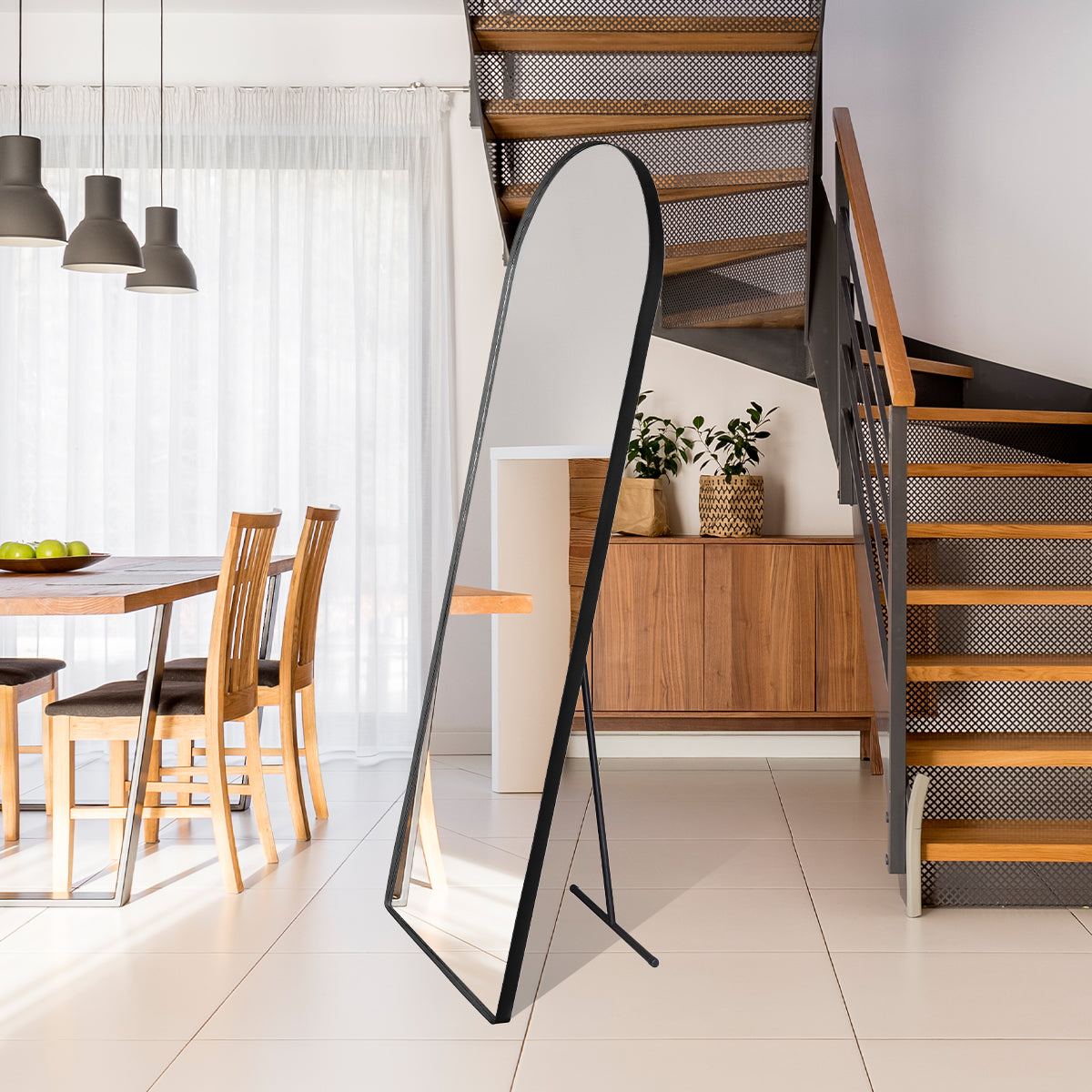 Espelho Vitral 150x50cm com Suporte de Chão